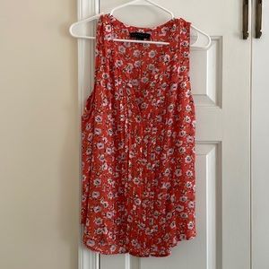 Sanctuary orange floral blouse; size L